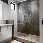 Direct Glass: Coloured Glass Shower Recess and Frameless Glass Shower Screen