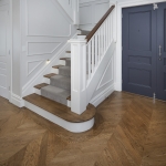 Access Flooring: French Oak in Herringbone Pattern Stained