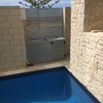 Outdoor Walls n Floors: Pool Filter Box and Slat Fencing